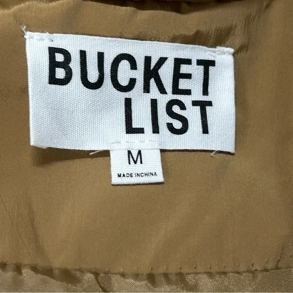 NWT Bucket‎ List Womens Medium Ruffle SLEEVE DOWN VEST | CAMEL/Brown - Picture 3 of 6